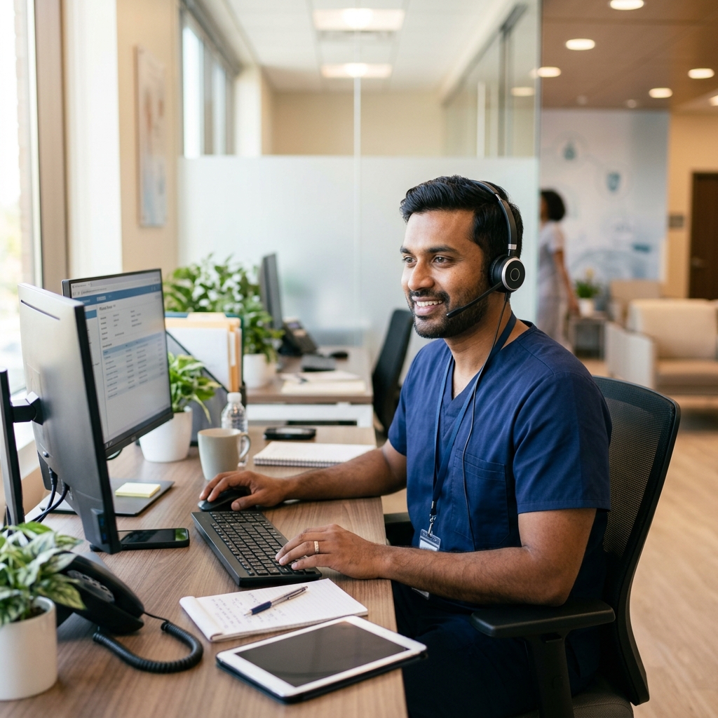 Healthcare professional reviewing provider data